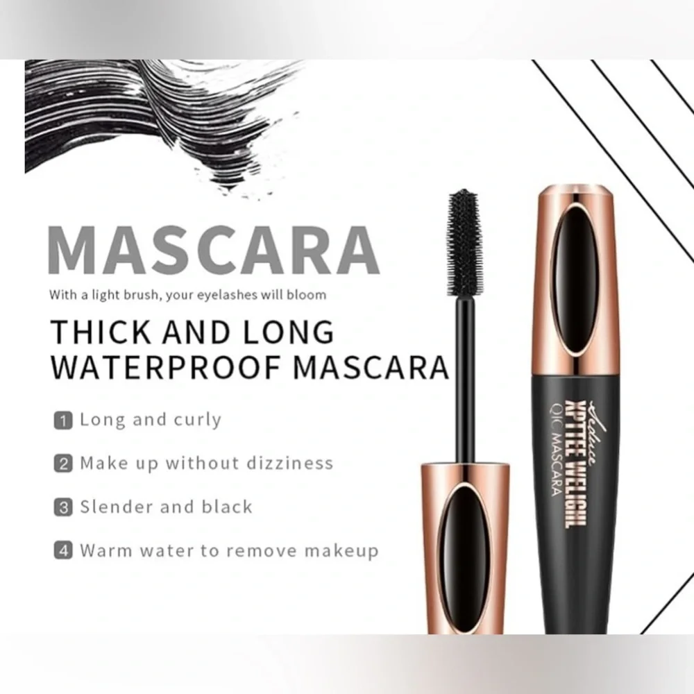 Korean Cosmetics Black Mascara Lengthens Eyelashes Extra Volume Waterproof.